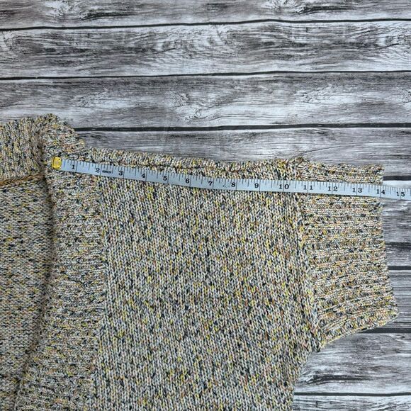 Naturals D&Co Women's Short Sleeve Open Multicolor Cardigan Sweater 1X Draped - Picture 16 of 16